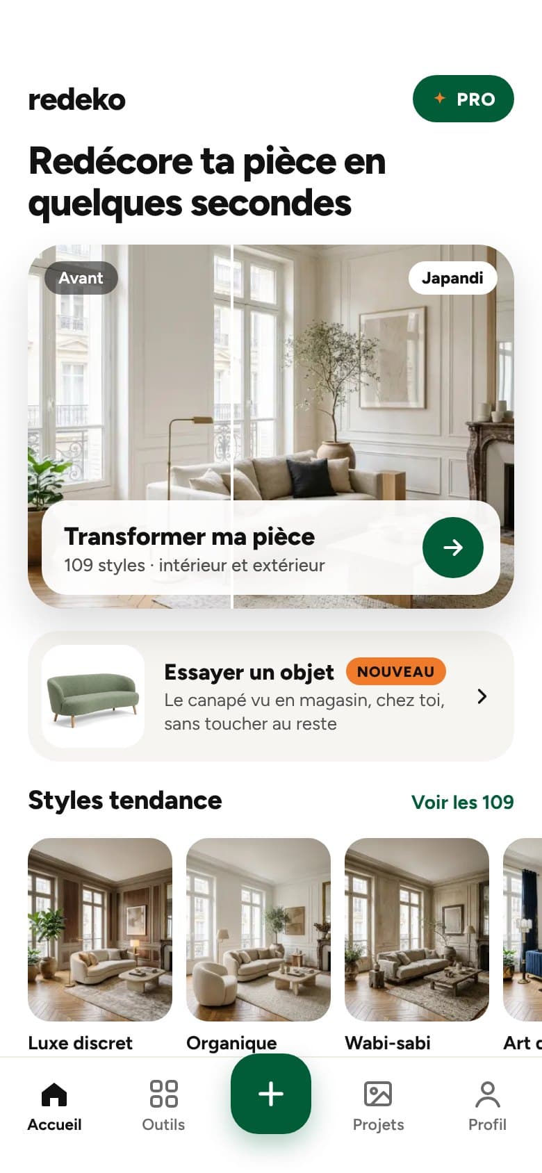 Startbildschirm der Redeko-App