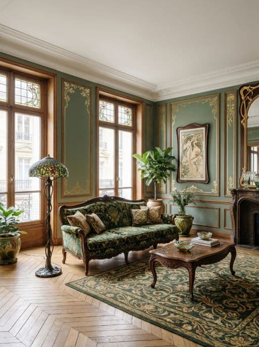 Raum im Stil Jugendstil neu gestaltet