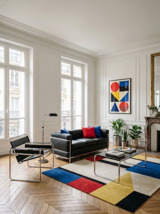Raum im Stil Bauhaus neu gestaltet