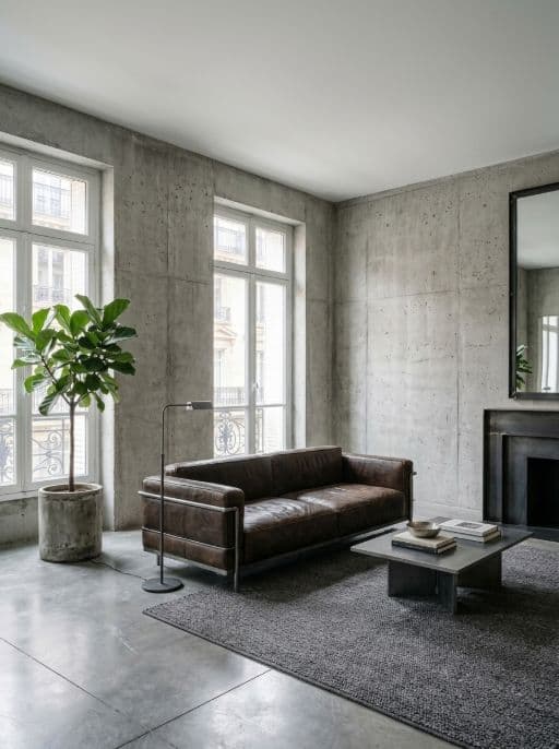 Raum im Stil Sichtbeton neu gestaltet