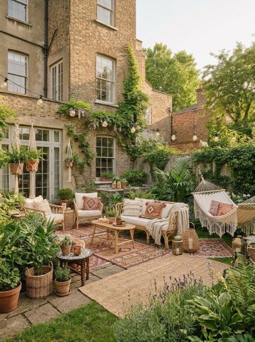 Raum im Stil Boho-Garten neu gestaltet