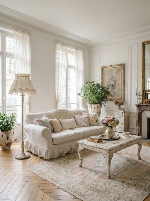 Raum im Stil Shabby Chic neu gestaltet