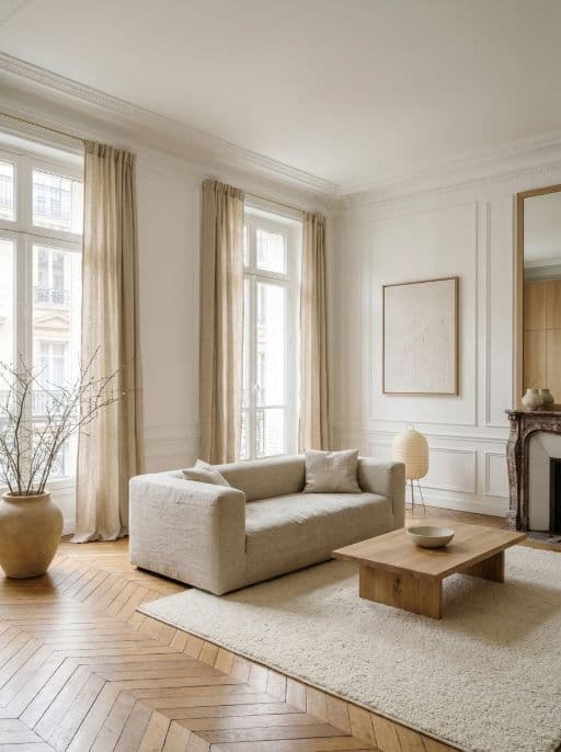 Raum im Stil Warmer Minimalismus neu gestaltet