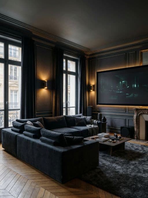 Raum im Stil Heimkino neu gestaltet