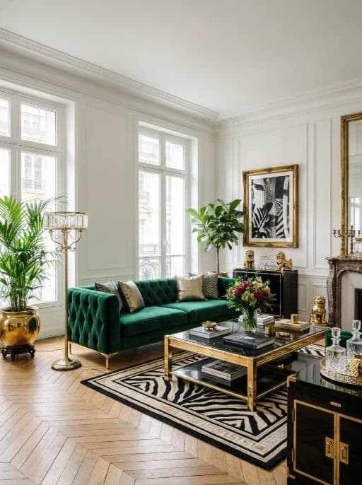 Raum im Stil Hollywood Regency neu gestaltet