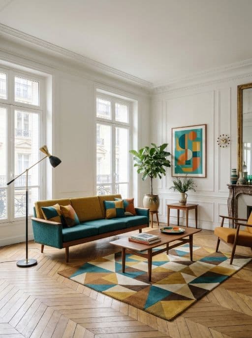 Raum im Stil Mid-Century neu gestaltet
