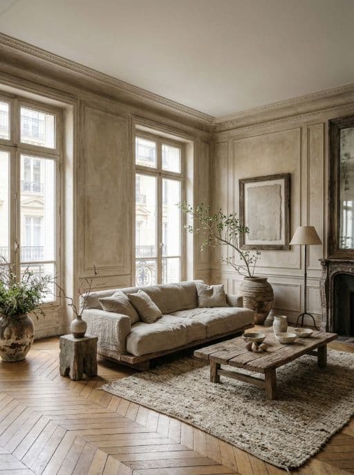 Raum im Stil Wabi-Sabi neu gestaltet